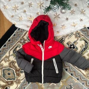 Nike Red and Black Hooded Jacket